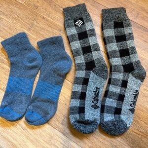 Two pair Columbia socks- active, and thermal